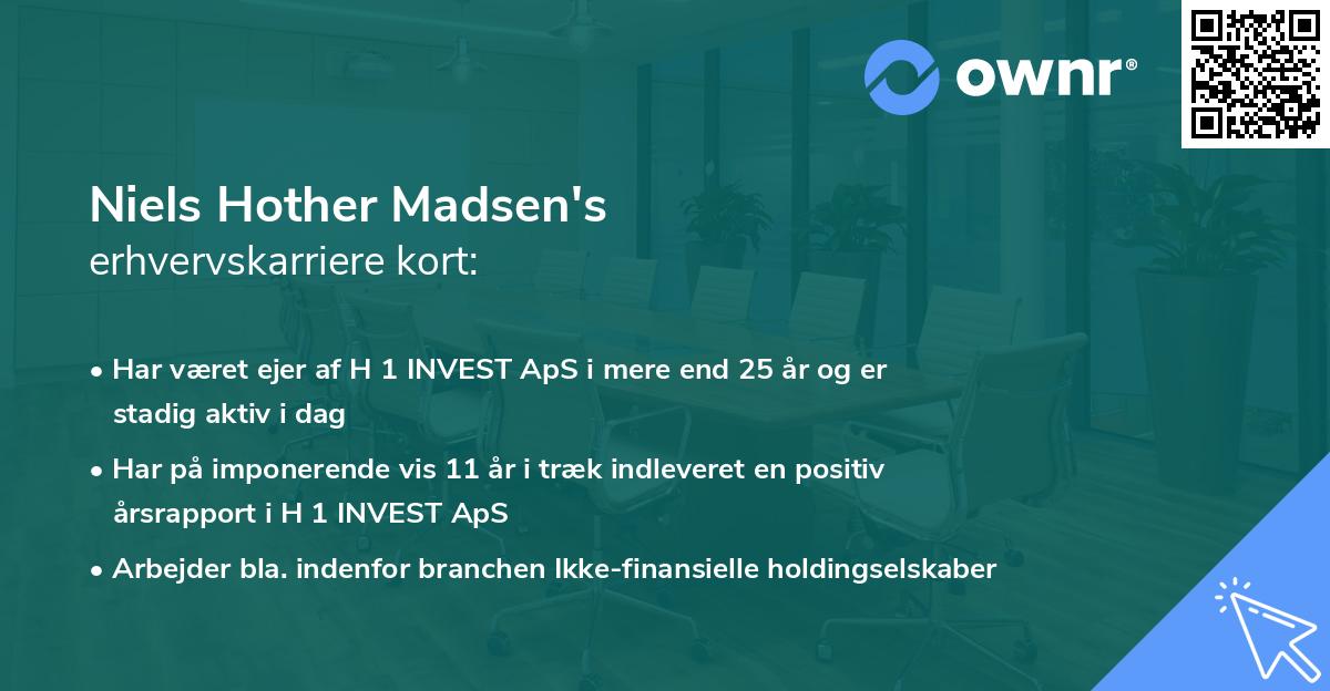Niels Hother Madsen's erhvervskarriere kort