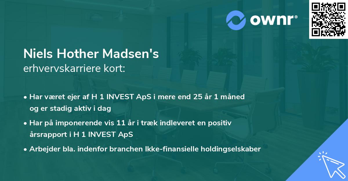 Niels Hother Madsen's erhvervskarriere kort