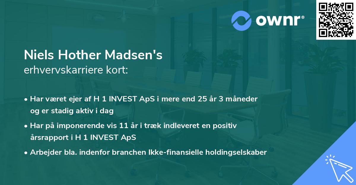 Niels Hother Madsen's erhvervskarriere kort