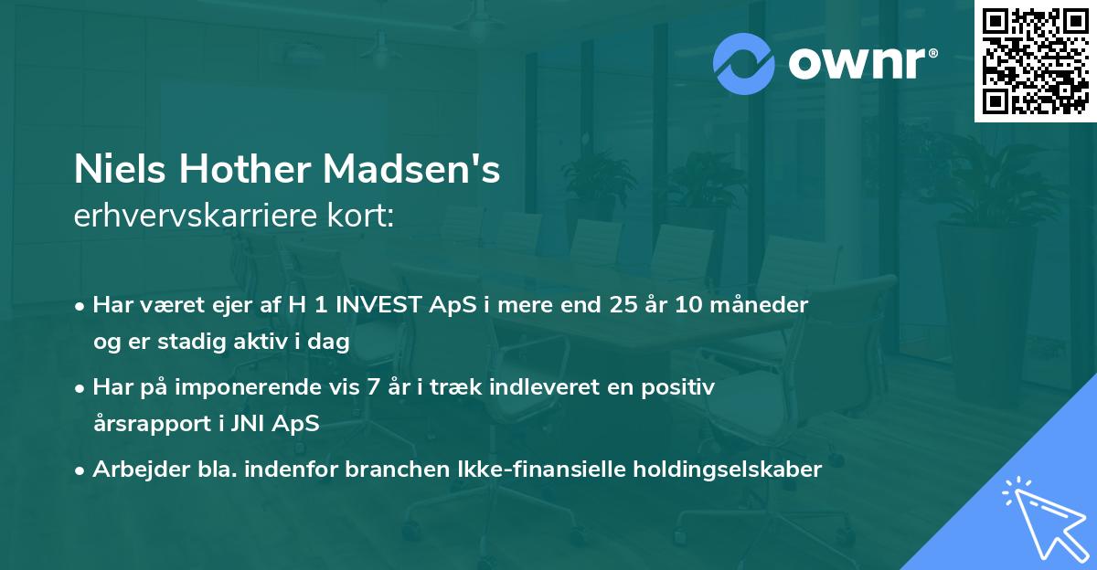 Niels Hother Madsen's erhvervskarriere kort