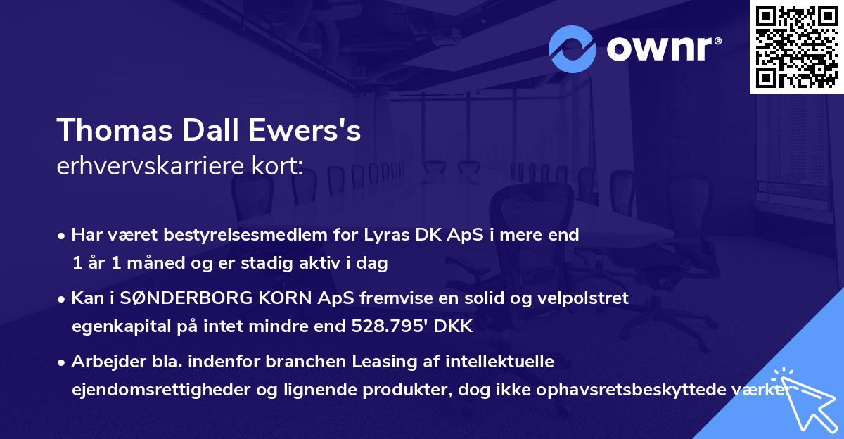 Thomas Dall Ewers's erhvervskarriere kort