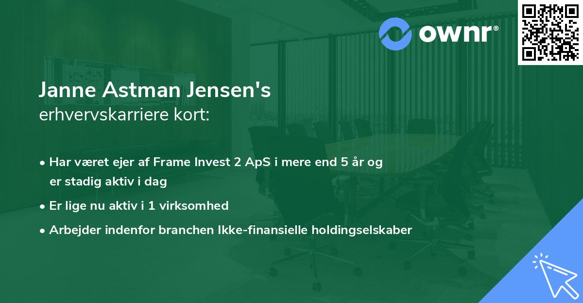 Janne Astman Jensen's erhvervskarriere kort