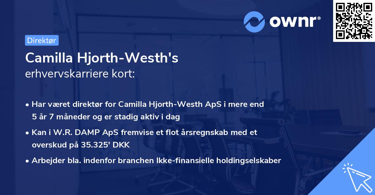 Camilla Hjorth-Westh's erhvervskarriere kort