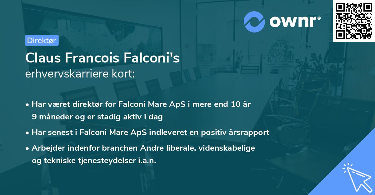 Claus Francois Falconi's erhvervskarriere kort