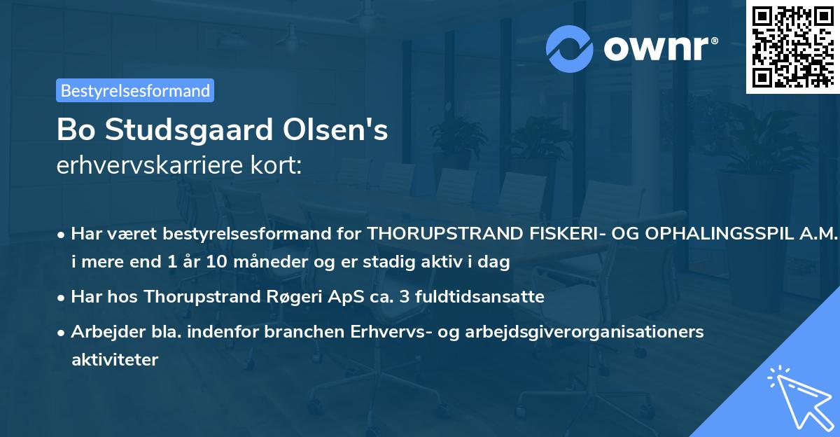 Bo Studsgaard Olsen's erhvervskarriere kort