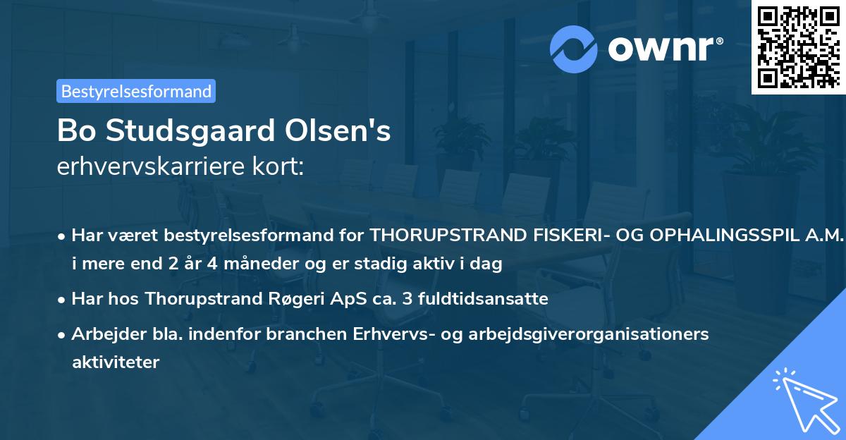 Bo Studsgaard Olsen's erhvervskarriere kort