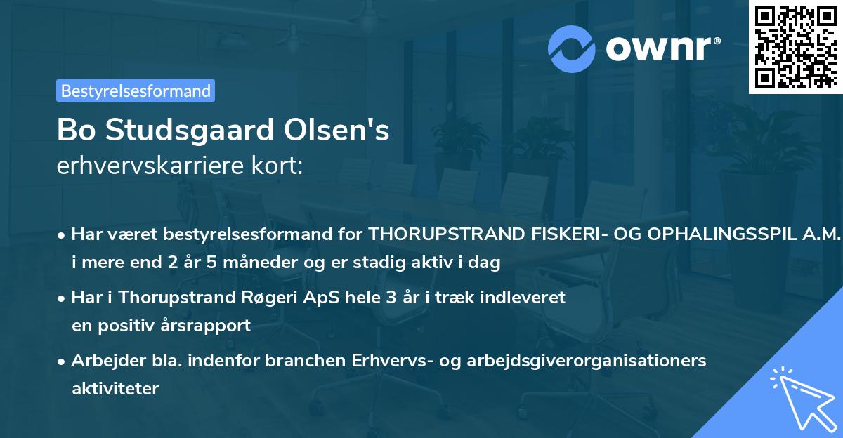 Bo Studsgaard Olsen's erhvervskarriere kort