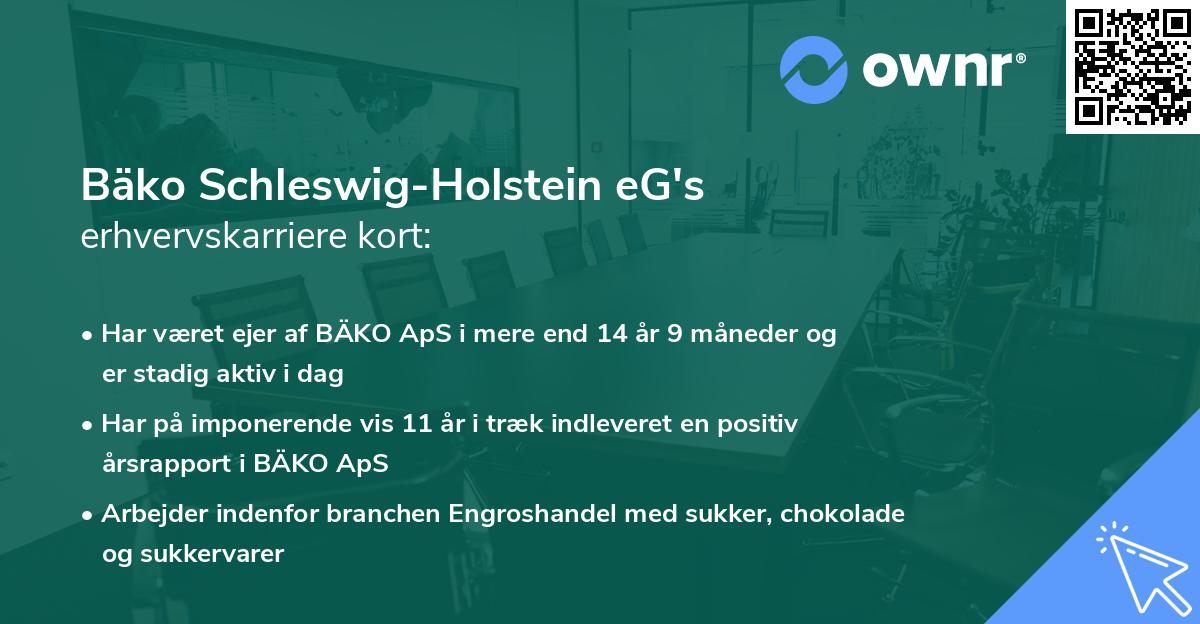 Bäko Schleswig-Holstein eG's erhvervskarriere kort