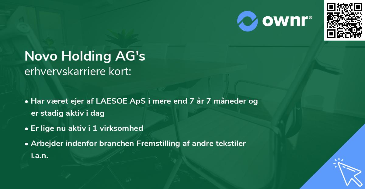 Novo Holding AG's erhvervskarriere kort