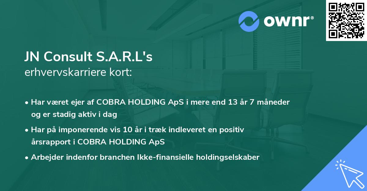 JN Consult S.A.R.L's erhvervskarriere kort