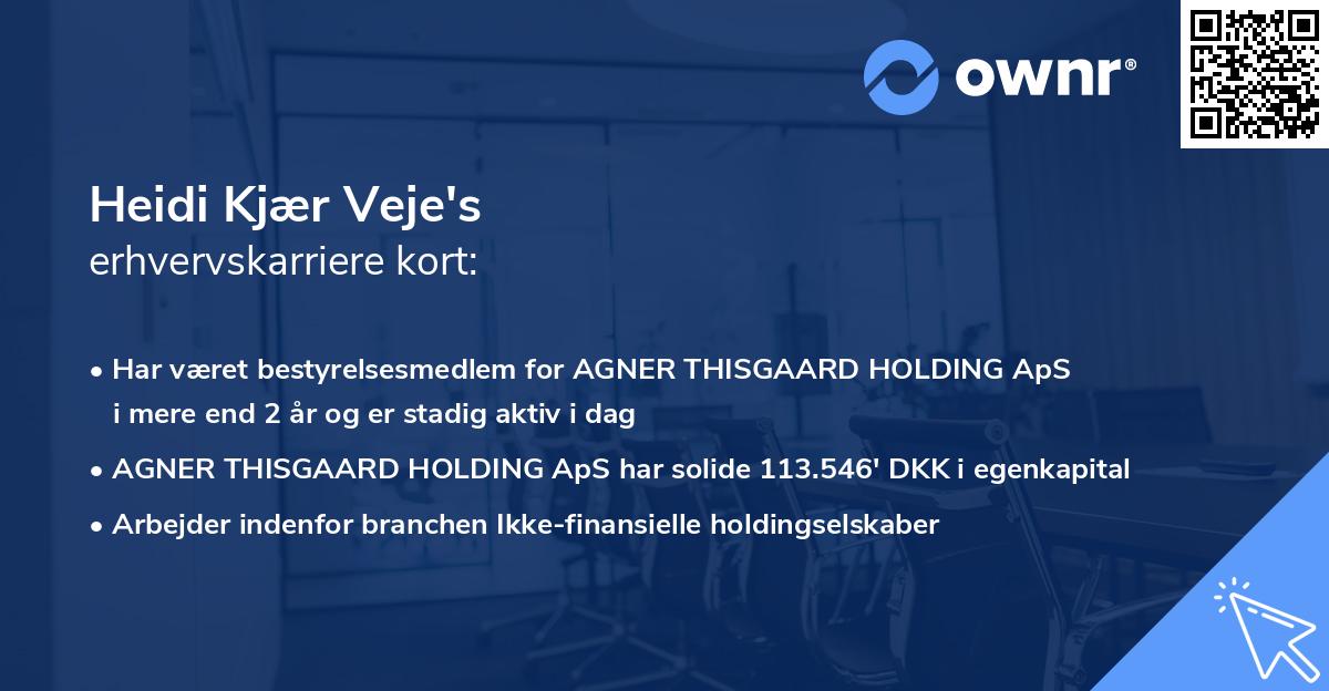 Heidi Kjær Veje's erhvervskarriere kort
