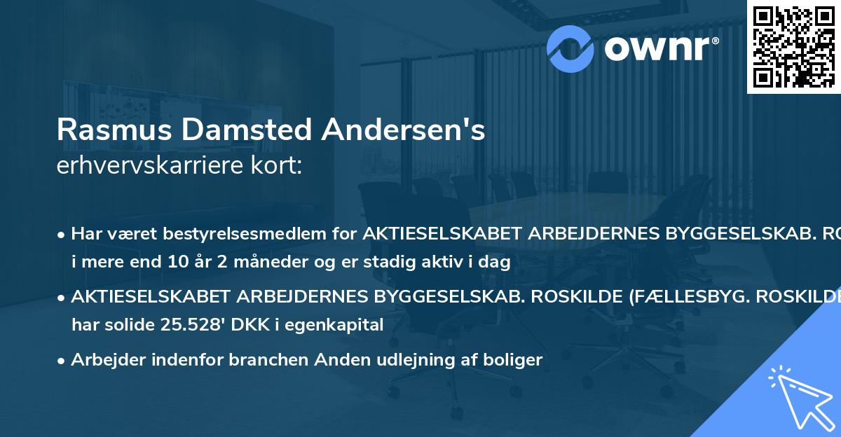 Rasmus Damsted Andersen's erhvervskarriere kort