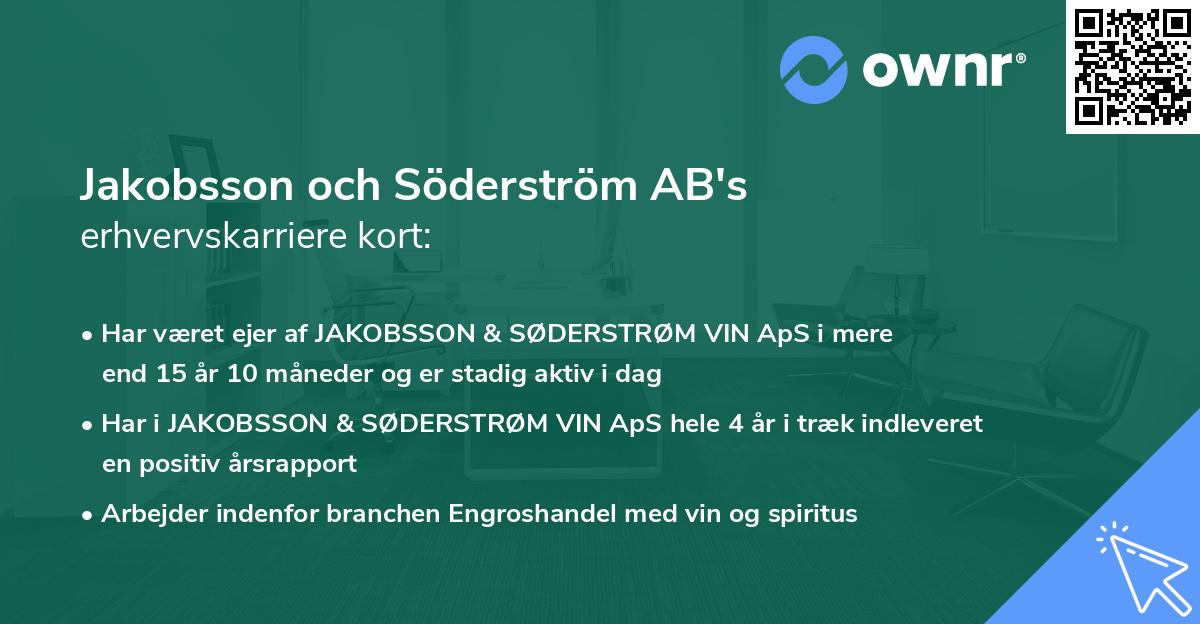 Jakobsson och Söderström AB's erhvervskarriere kort