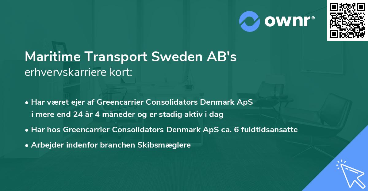 Maritime Transport Sweden AB's erhvervskarriere kort