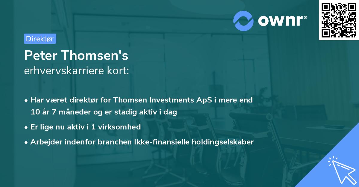 Peter Thomsen's erhvervskarriere kort