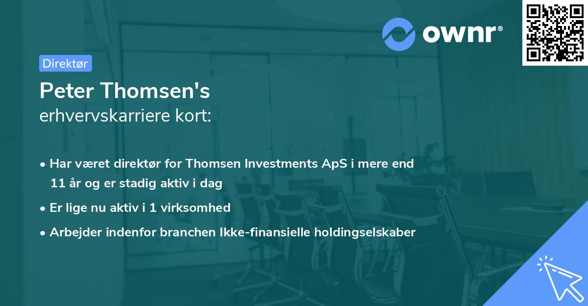Peter Thomsen's erhvervskarriere kort