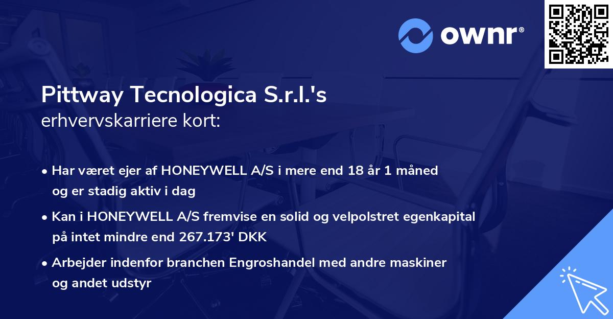 Pittway Tecnologica S.r.l.'s erhvervskarriere kort