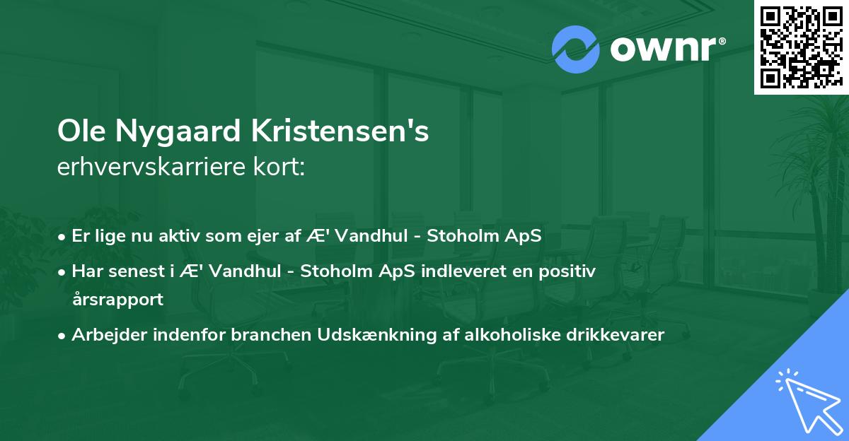 Ole Nygaard Kristensen's erhvervskarriere kort