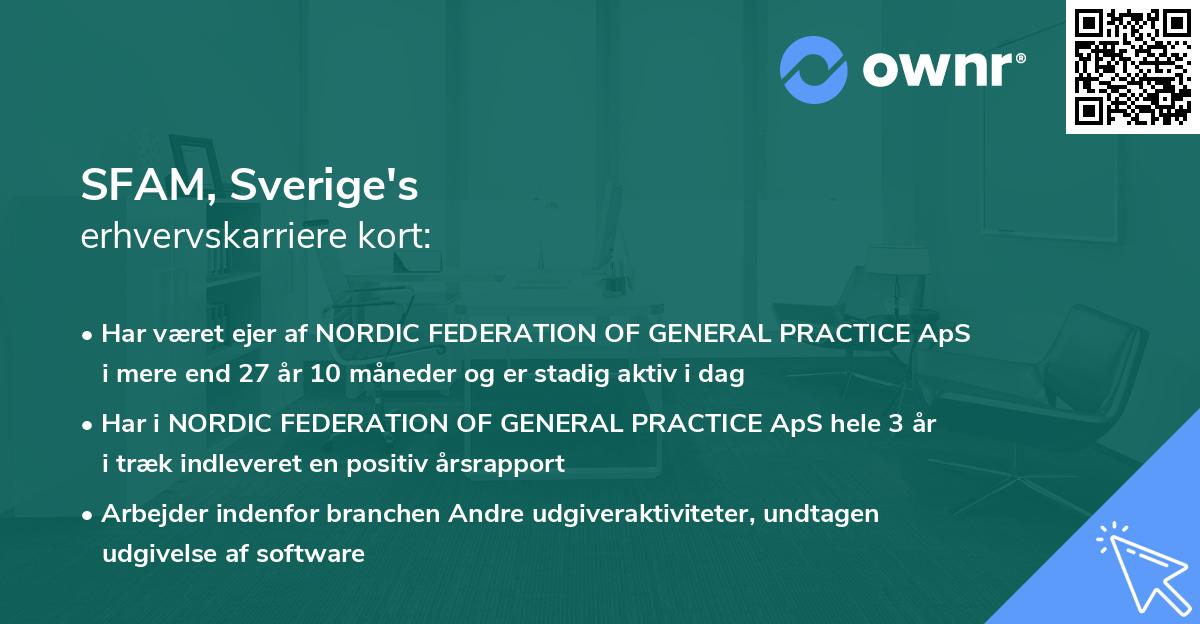 SFAM, Sverige's erhvervskarriere kort