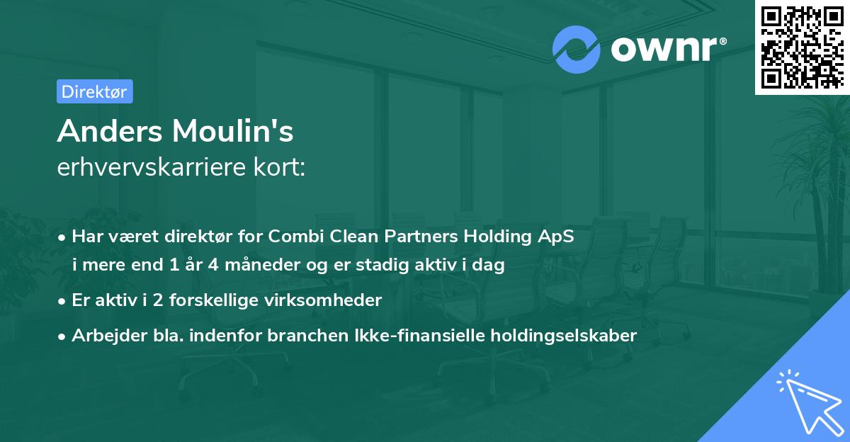 Anders Moulin's erhvervskarriere kort