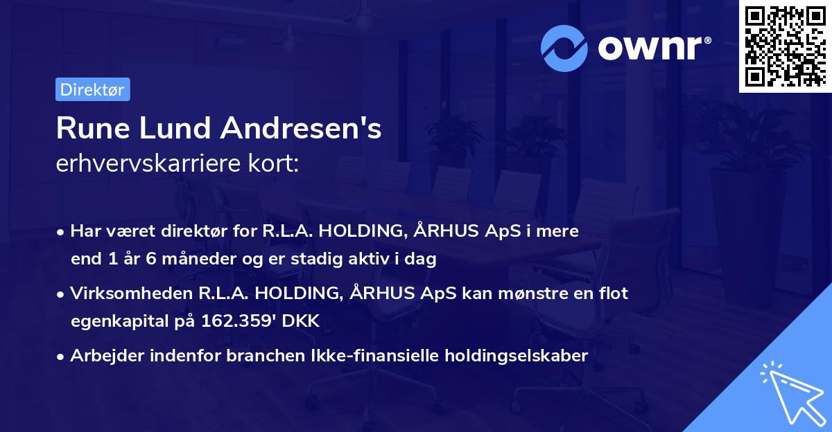 Rune Lund Andresen's erhvervskarriere kort