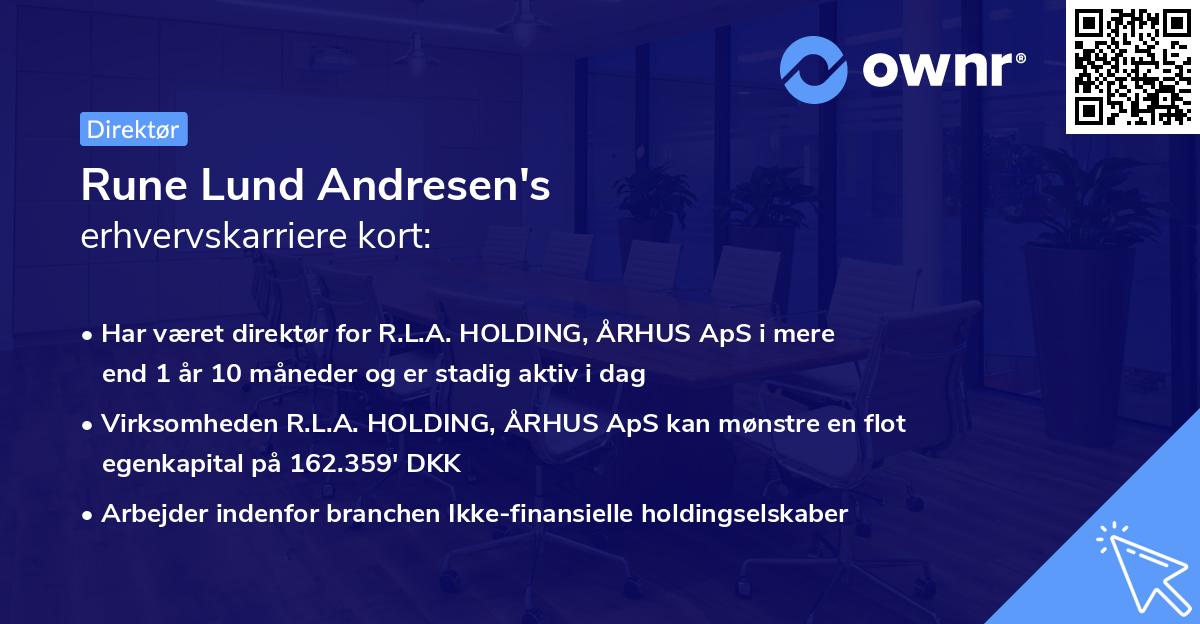Rune Lund Andresen's erhvervskarriere kort