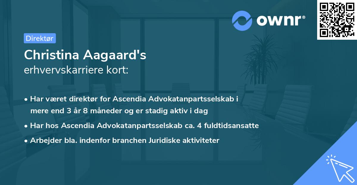 Christina Aagaard's erhvervskarriere kort