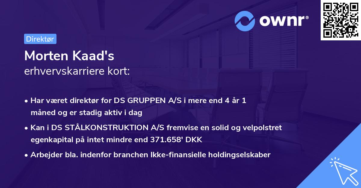 Morten Kaad's erhvervskarriere kort