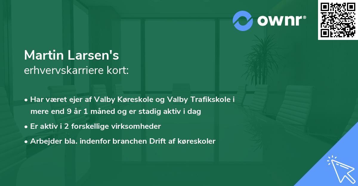 Martin Larsen's erhvervskarriere kort