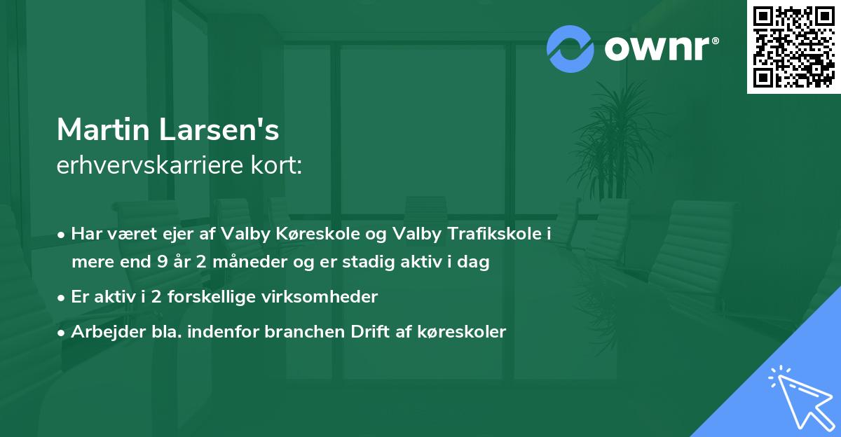 Martin Larsen's erhvervskarriere kort