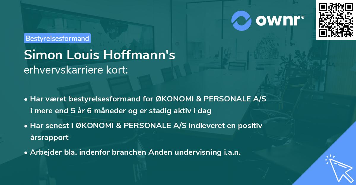 Simon Louis Hoffmann's erhvervskarriere kort