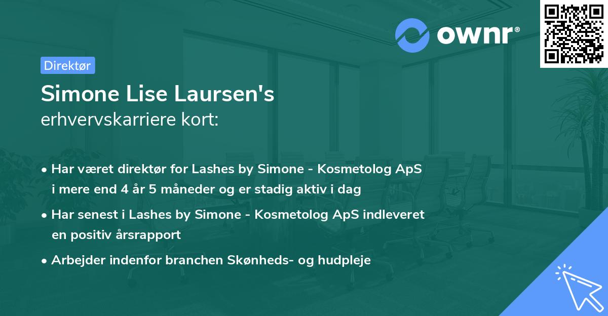 Simone Lise Laursen's erhvervskarriere kort