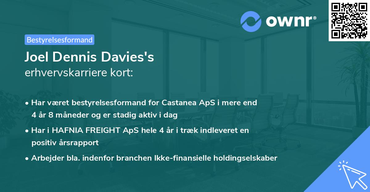 Joel Dennis Davies's erhvervskarriere kort