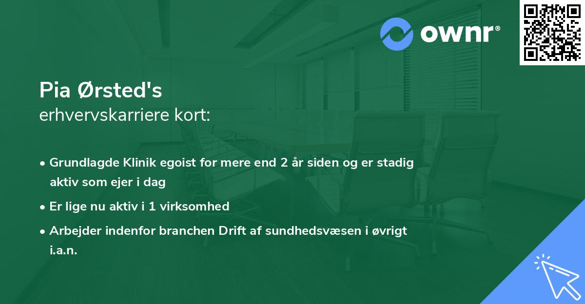 Pia Ørsted's erhvervskarriere kort