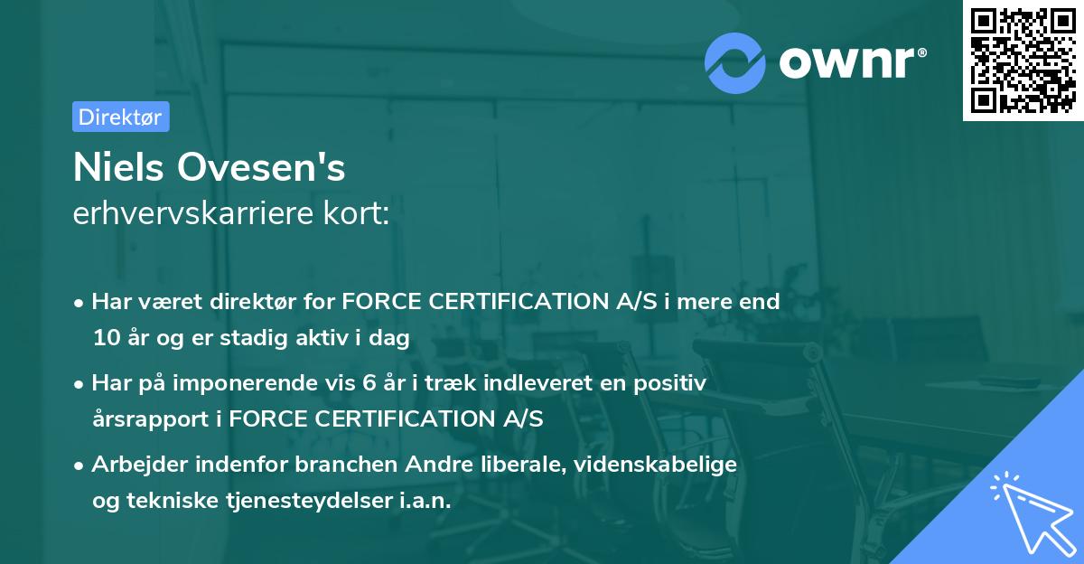 Niels Ovesen's erhvervskarriere kort