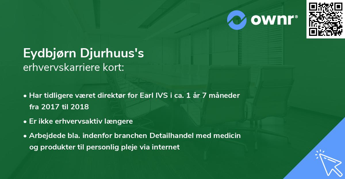 Eydbjørn Djurhuus's erhvervskarriere kort