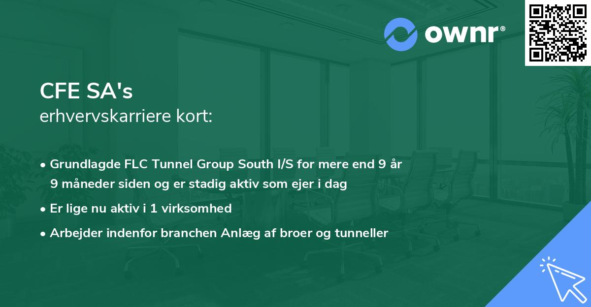 CFE SA's erhvervskarriere kort