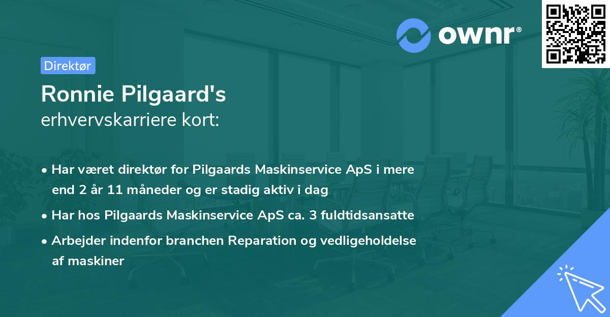 Ronnie Pilgaard's erhvervskarriere kort