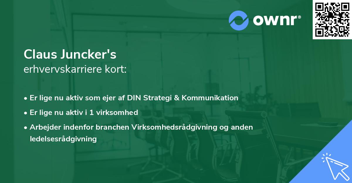 Claus Juncker's erhvervskarriere kort