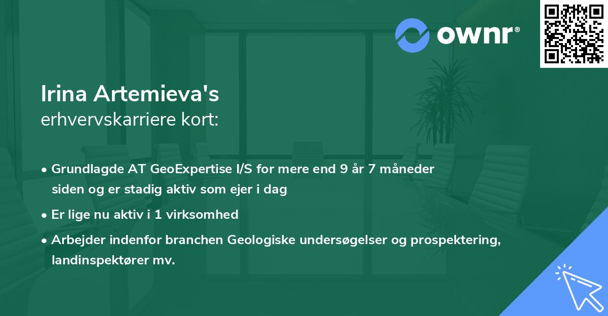 Irina Artemieva's erhvervskarriere kort