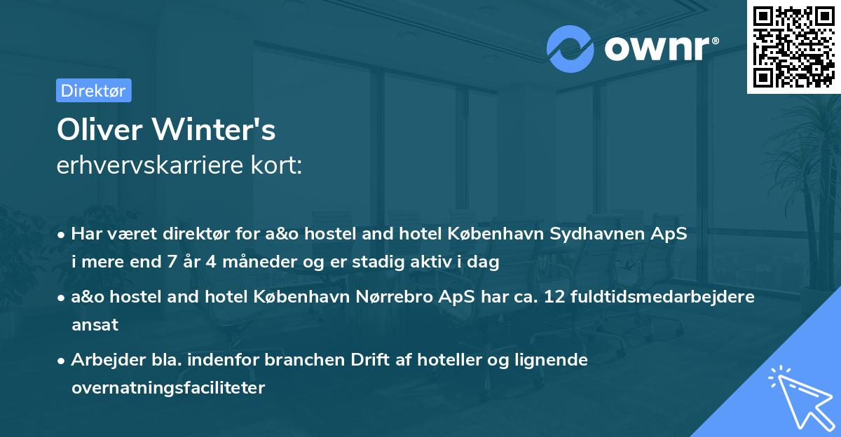 Oliver Winter's erhvervskarriere kort