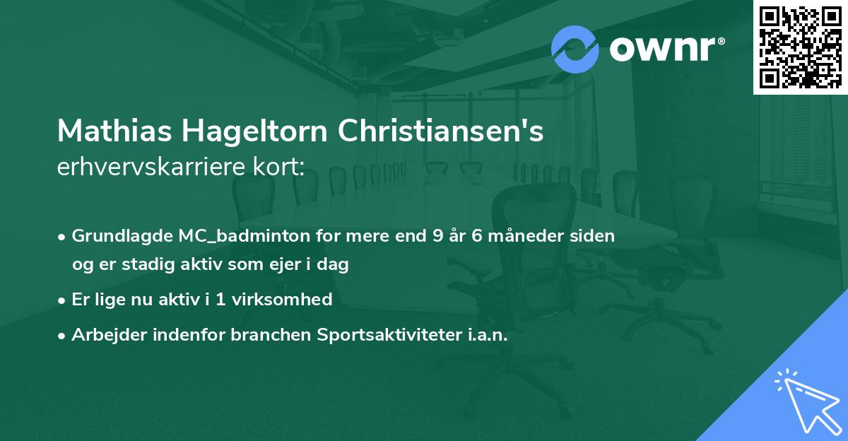 Mathias Hageltorn Christiansen's erhvervskarriere kort