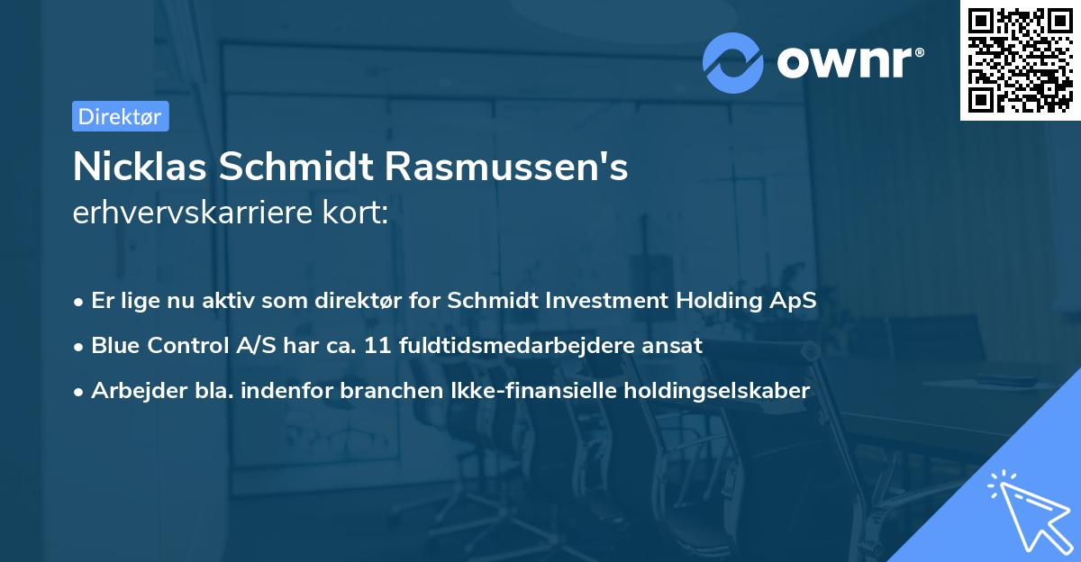 Nicklas Schmidt Rasmussen's erhvervskarriere kort