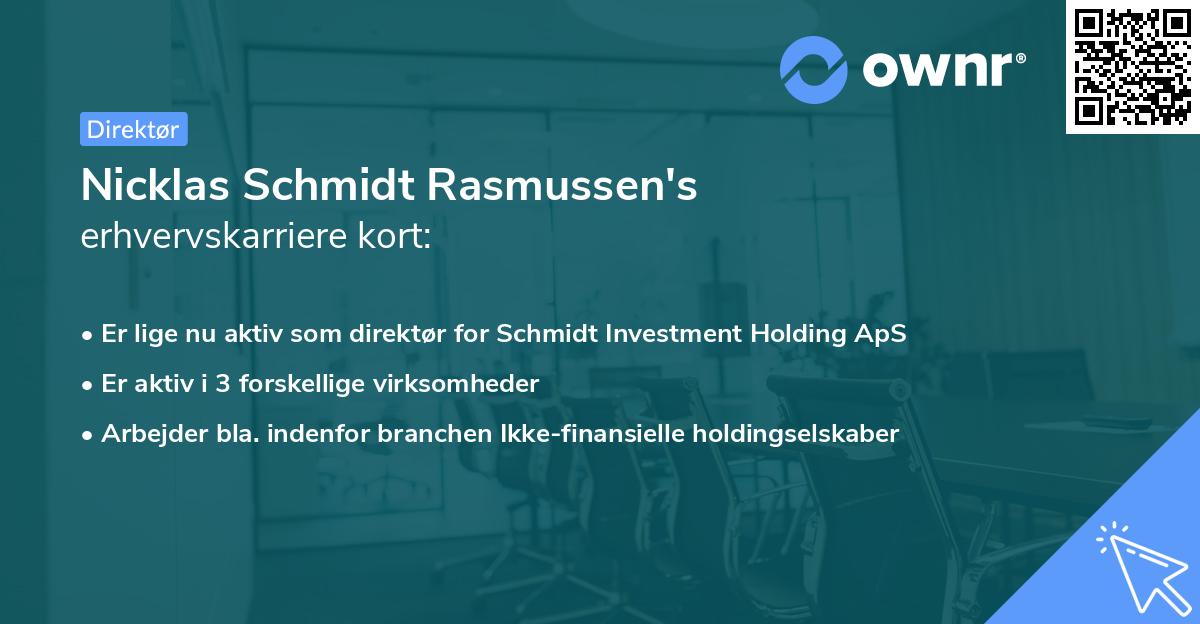 Nicklas Schmidt Rasmussen's erhvervskarriere kort