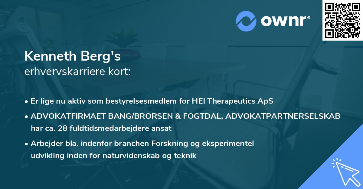 Kenneth Berg's erhvervskarriere kort