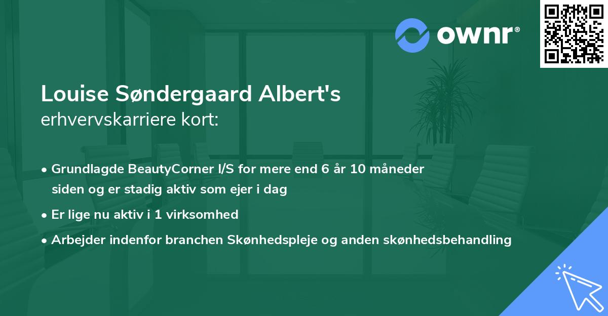 Louise Søndergaard Albert's erhvervskarriere kort