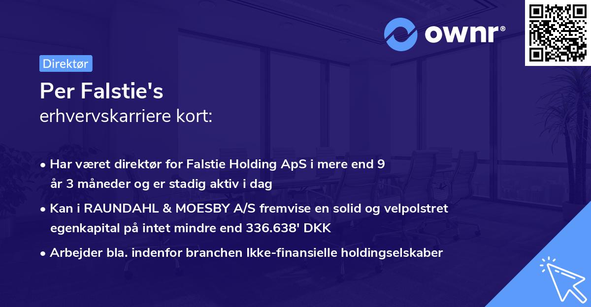 Per Falstie's erhvervskarriere kort