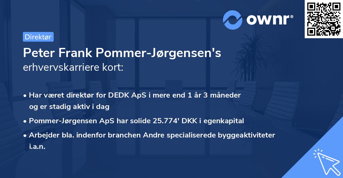 Peter Frank Pommer-Jørgensen's erhvervskarriere kort