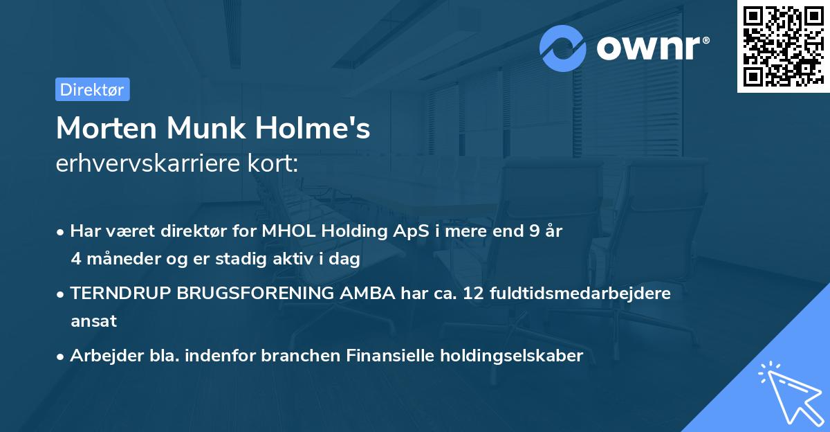 Morten Munk Holme's erhvervskarriere kort