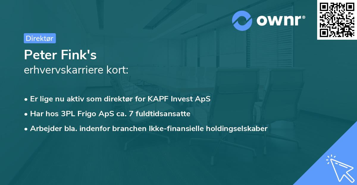 Peter Fink's erhvervskarriere kort
